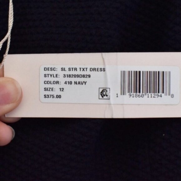 Rebecca Taylor Navy Off Shoulder Dress NWT Sz 12 - Picture 4 of 7